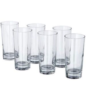 🌼new IN BOX  Glass, clear glass 14oz 6 pa